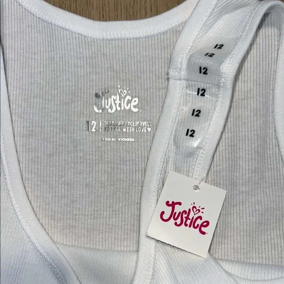 🛍️ 3 for $20 🛍️ - NWT - Justice White Tank Top - Picture 2 of 5